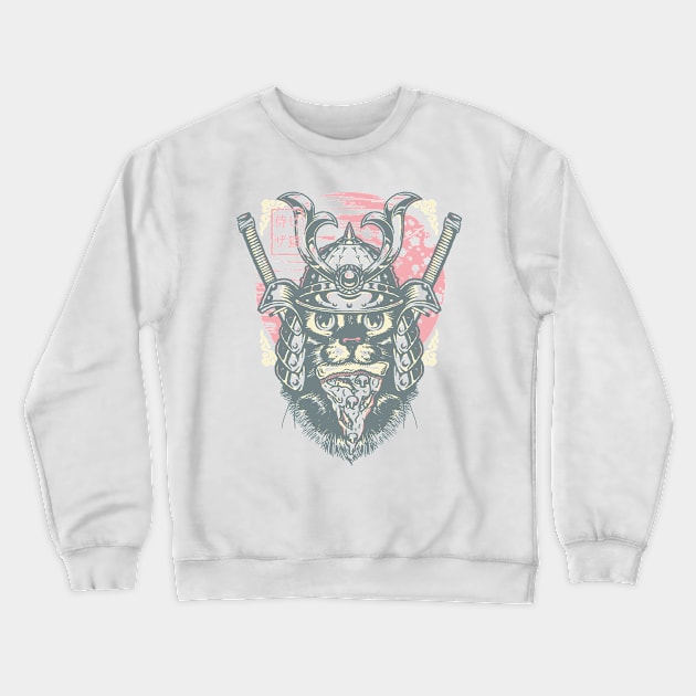 Samurai Pizza Cat Crewneck Sweatshirt by CoDDesigns